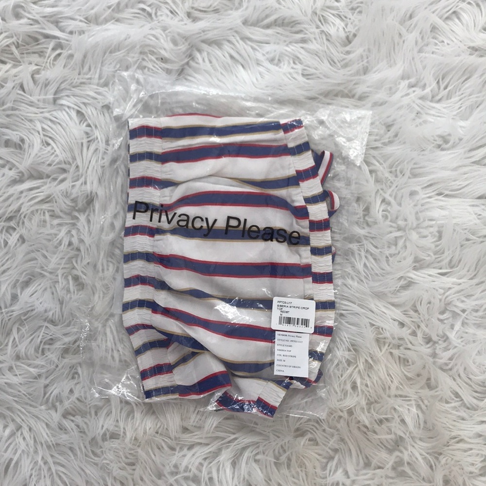 NEW • Privacy Please • Siberia Striped Crop Top M - Picture 5 of 5